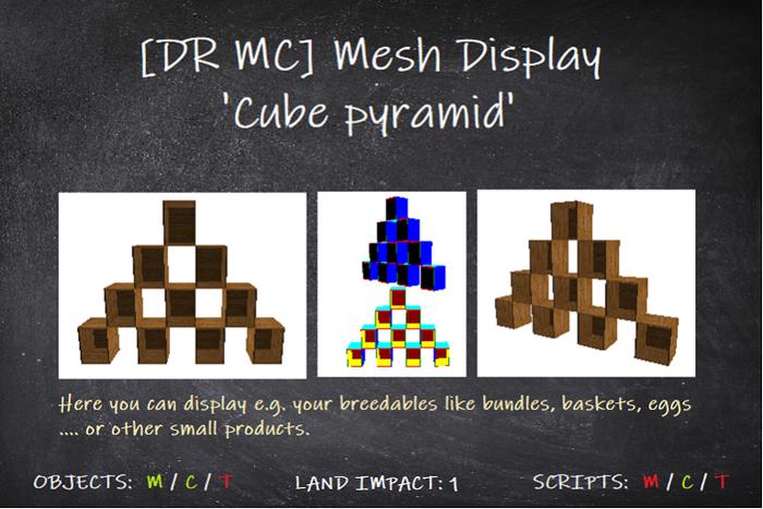 Second Life Marketplace - [DR MC] MP Mesh Display 'Cube pyramid' - 1 Li ...